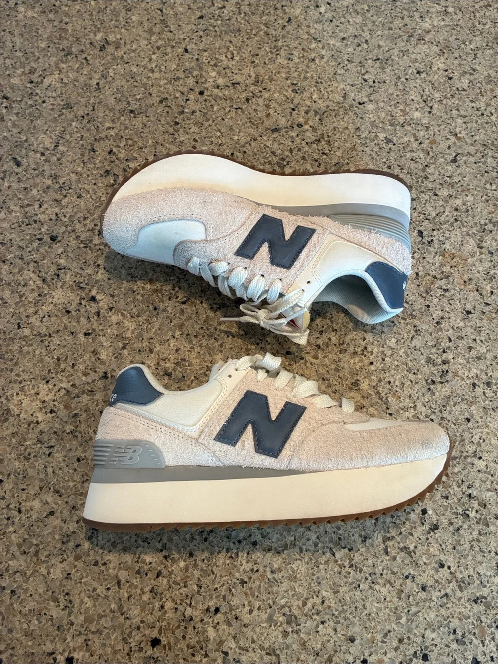 7.5W New Balance 574+ 'Moonbeam Dark Arctic Grey'